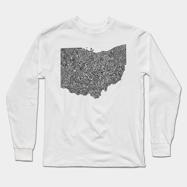 Ohio Map Long Sleeve T-Shirt by Naoswestvillage